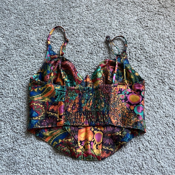 Urban Outfitters Colorful Corset Bustier Crop Top Size S - Picture 2 of 6